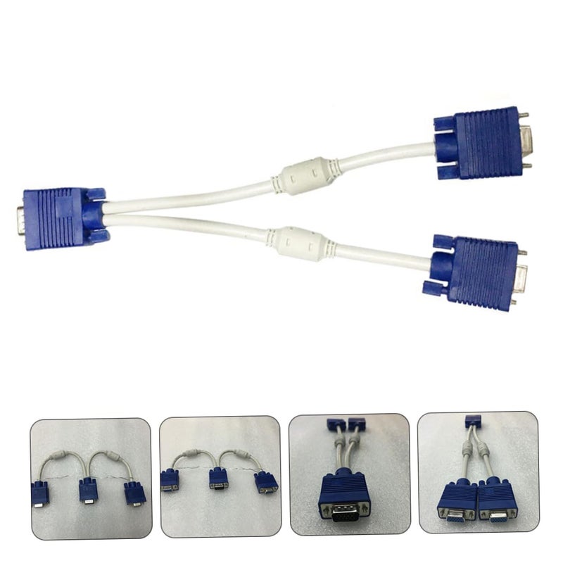 Mikinona ABS Coated VGA Splitter Cable Dual Output Adapter for Monitor and TV Mirroring - Image 3